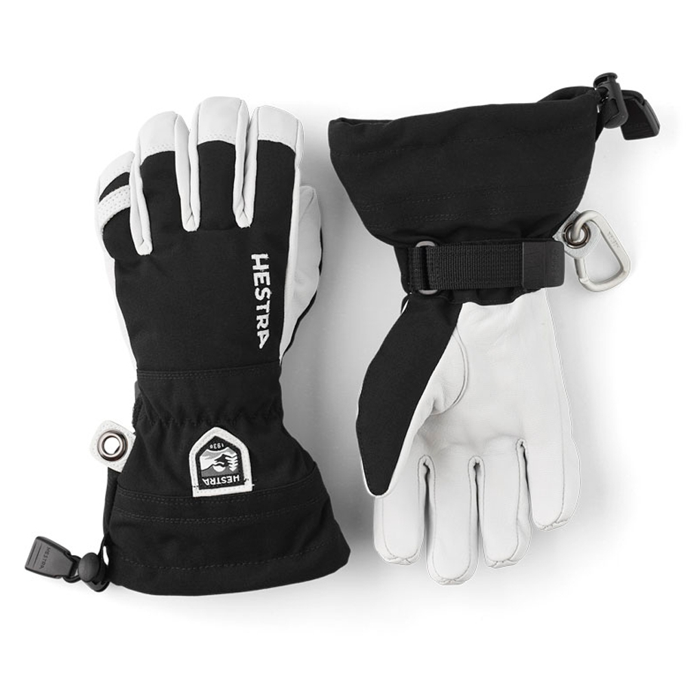 Hestra Army Leather Heli Ski  Jr 5 Finger, black, 6