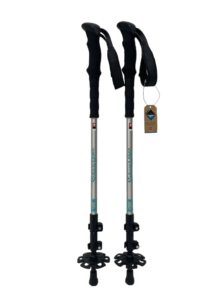 BergSee Teleskop Stock 3 - teilig Aluminium, turquoise, 100 -135