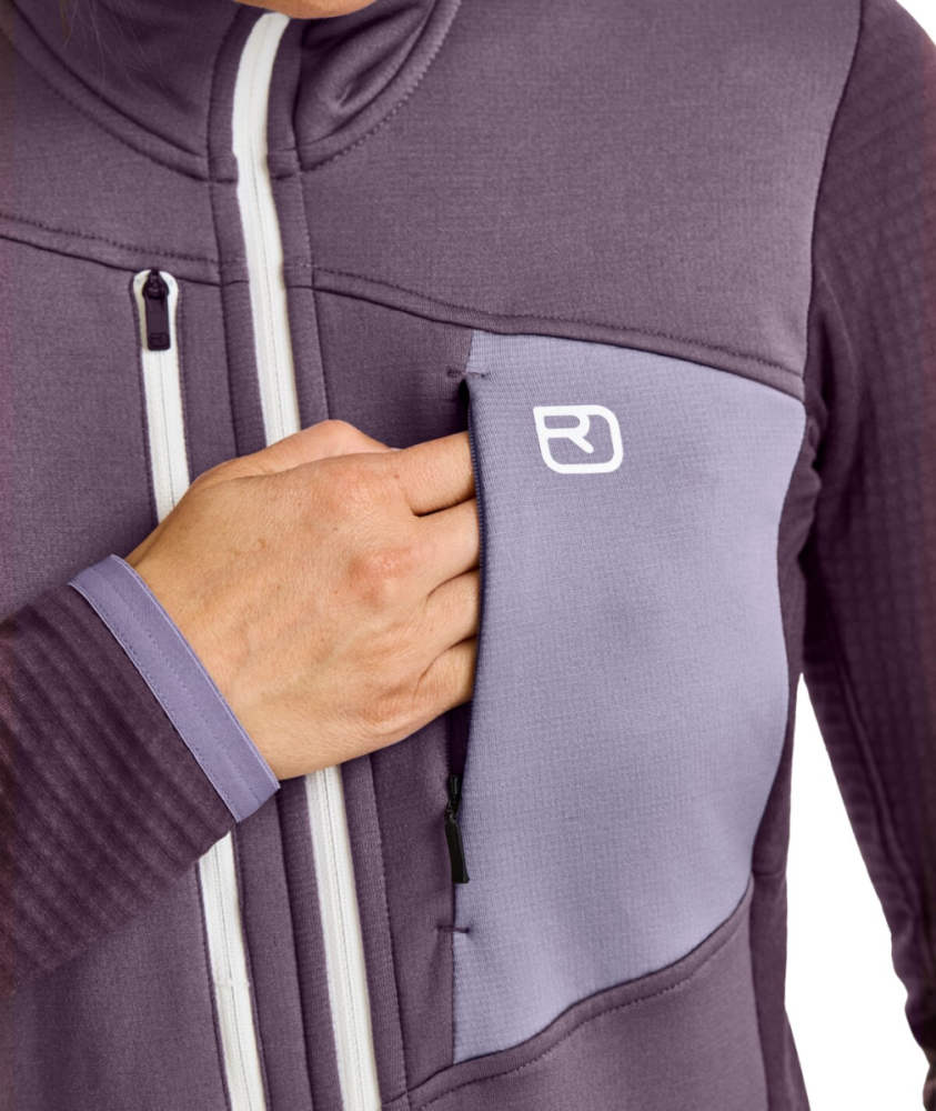 Ortovox FLEECE GRID JACKET W, blue nunatak, S