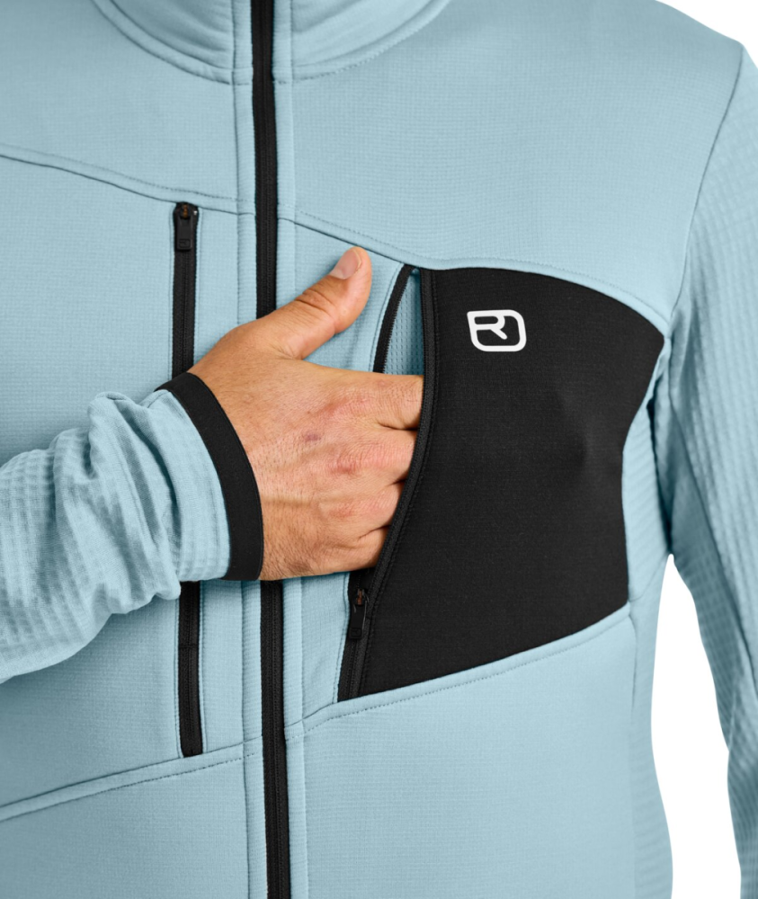 Ortovox FLEECE GRID JACKET M, blue nunatak, XL