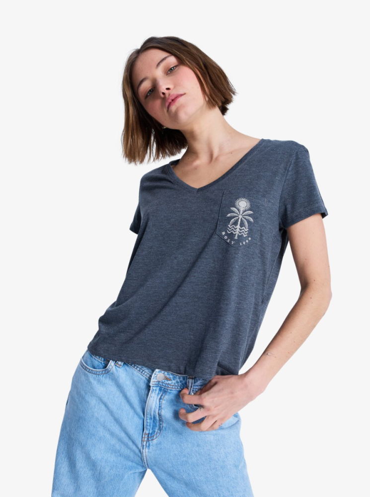 Roxy Laguna Green V Neck, Anthracite, L