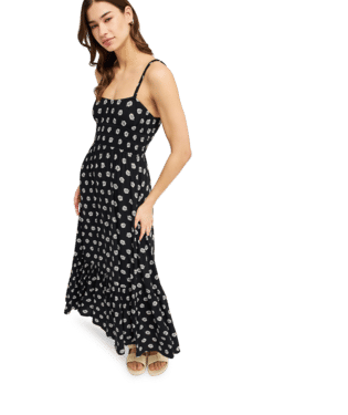 Roxy Sunrise Coastline Printed, Anthracite Hibiscus Dots, S