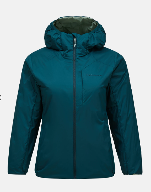 Peak Performance Freelight Reversible Insulated Hood Jacket Damen , PONDEROSA PINE/Green Valley