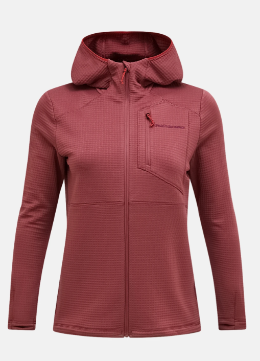 Peak Performance Trail Polartec® Power Grid™ Zip Hood Damen , Wild Rouge