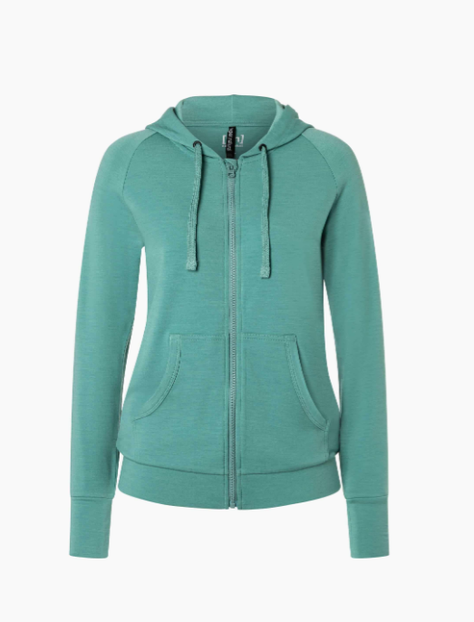 super.natural W EVERYDAY ZIP HOODIE, Lagoon Green