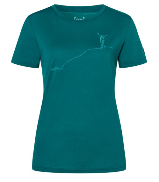 super.natural W BERGGLÜCK TEE, Pacific/Lagoon Green