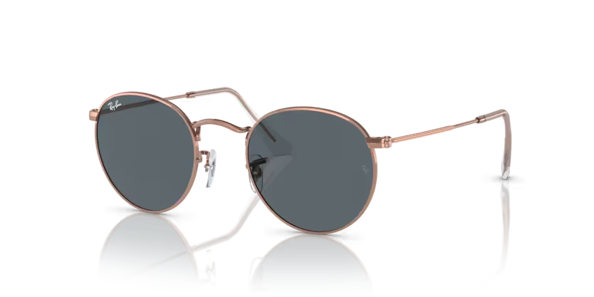 Ray Ban Round Metal, rose gold, blue