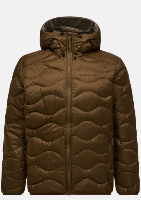 Peak Performance M Helium Down Hood Jacket, Meadow Moss/AVID BEIGE, L