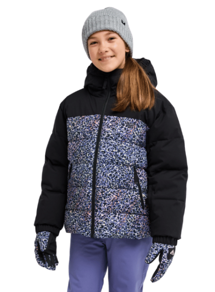 Roxy Snowyhill Printed Puffy Girljk, true black wildin out rg, 1