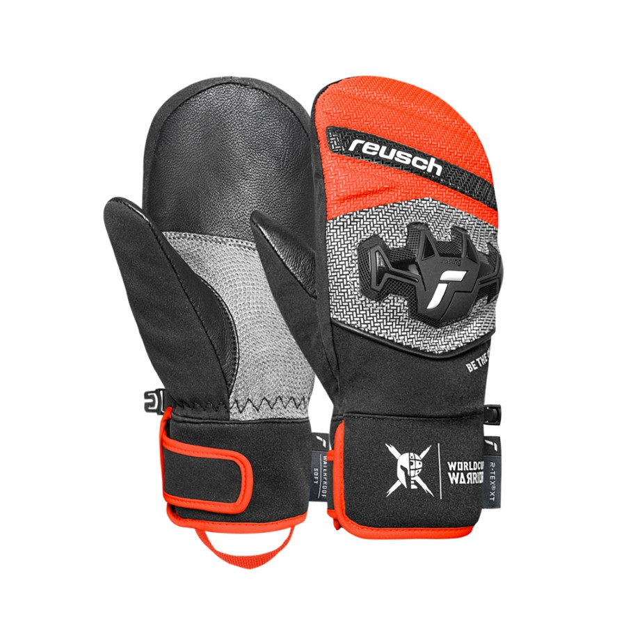 Reusch Worldcup Warrior R-TEX® XT Junior Mitten, black_silver_fluo red, 6.5