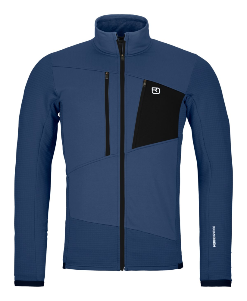 Ortovox FLEECE GRID JACKET M, blue nunatak, S