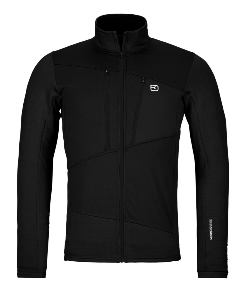 Ortovox FLEECE GRID JACKET M, black raven, XXL