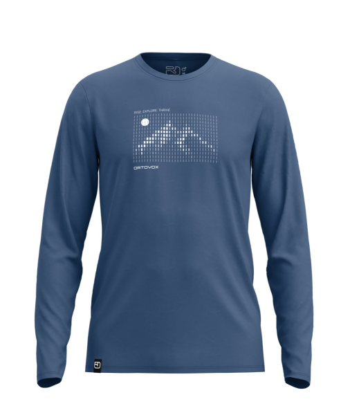 Ortovox 185 MERINO SUNRISE LS M, blue nunatak