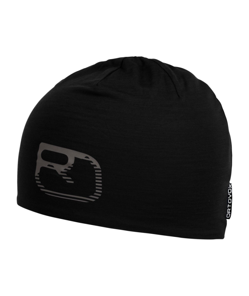 Ortovox 120 COOL TEC LOGO BEANIE, black raven, unisex