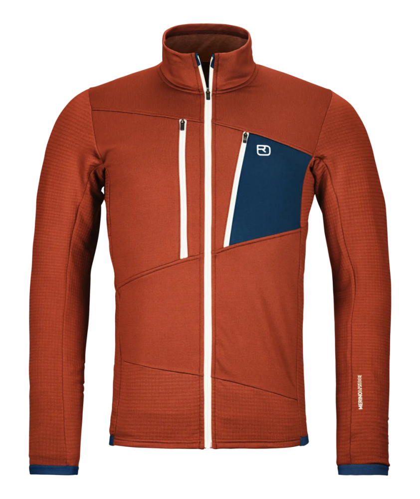 Ortovox FLEECE GRID JACKET M, clay orange, XL