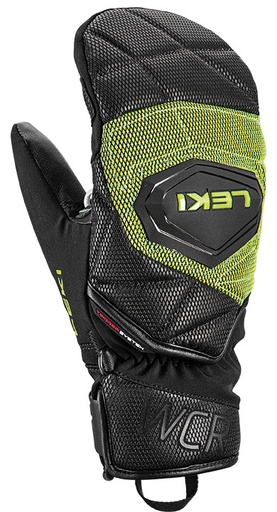 LEKI HS WCR Coach 3D Junior Mitt, black/ice-lemon, 5