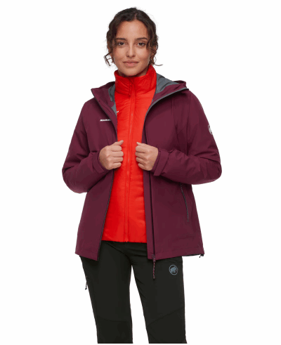 Mammut Alto Light 3 in 1 HS Hooded Jacket Women, vin-mammut red, S
