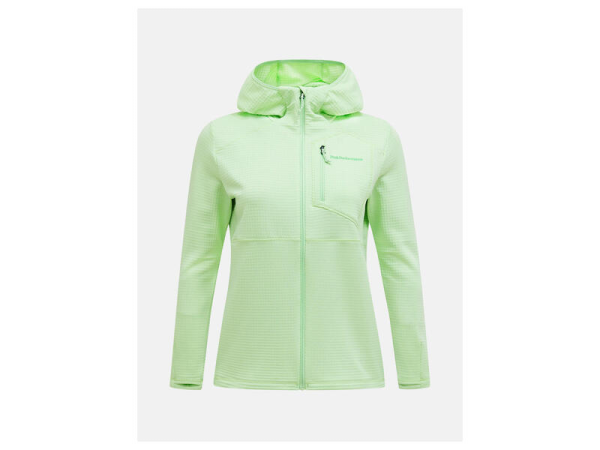 Peak Performance W Trail Polartec Zip Hood, VIVID GREEN