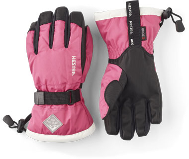 Hestra Gauntlet CZone Jr. 5f, fuchsia/ivory, 5
