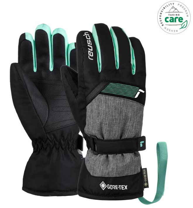Reusch Flash GORE-TEX JR, blk mel/blk/cabba, 3.5