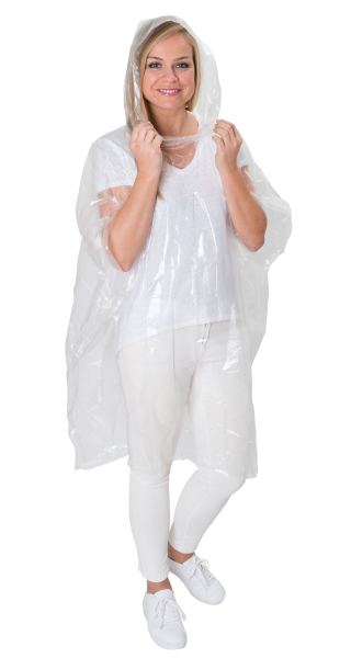 Korntex Einweg Regenponcho, Transparent, one size