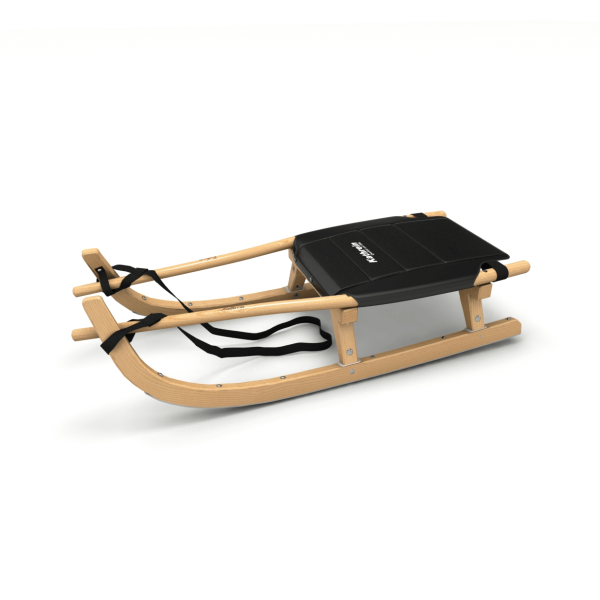 Kathrein Tourenrodel Einsitzer mit Polstersitz gummiert, Schwarz, 115cm