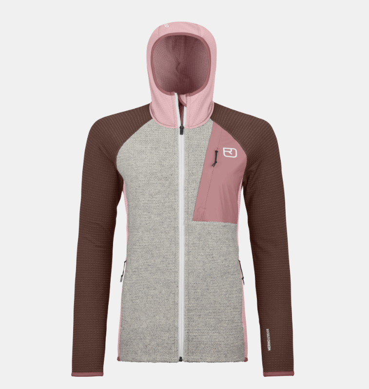 Ortovox FLEECE GP CLASSIC KNIT HOODY W, dawn rose, S