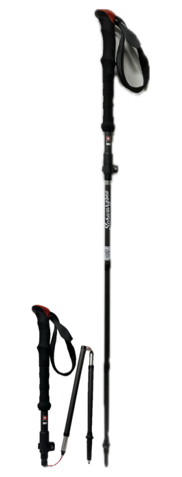 Bergsee Teleskop Faltstock Carbon, black, 110 -130