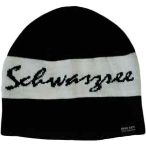 Side Cut Schwarzsee Mütze, Schwarz, weiss