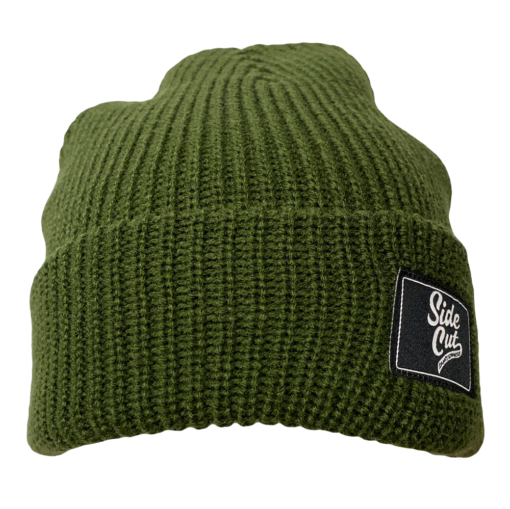 Bergsee Side Cut Cuff Beanie, Olive