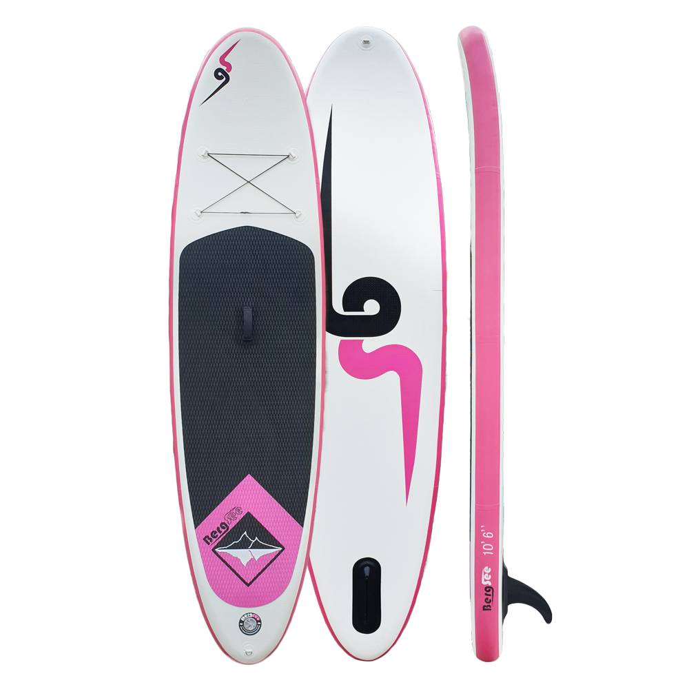 BergSee iSUP W Set 10'6", White / Pink, 10'6''x32''x6''
