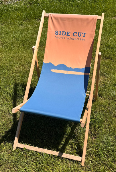 SIDE CUT Liegestuhl Orange/Blau
